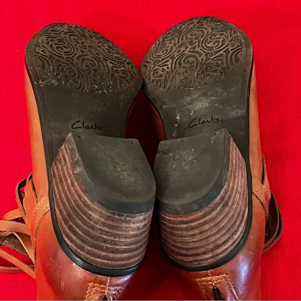 Clarks Spye Celeste Casual Brown Leather Zip Western Ankle Boots